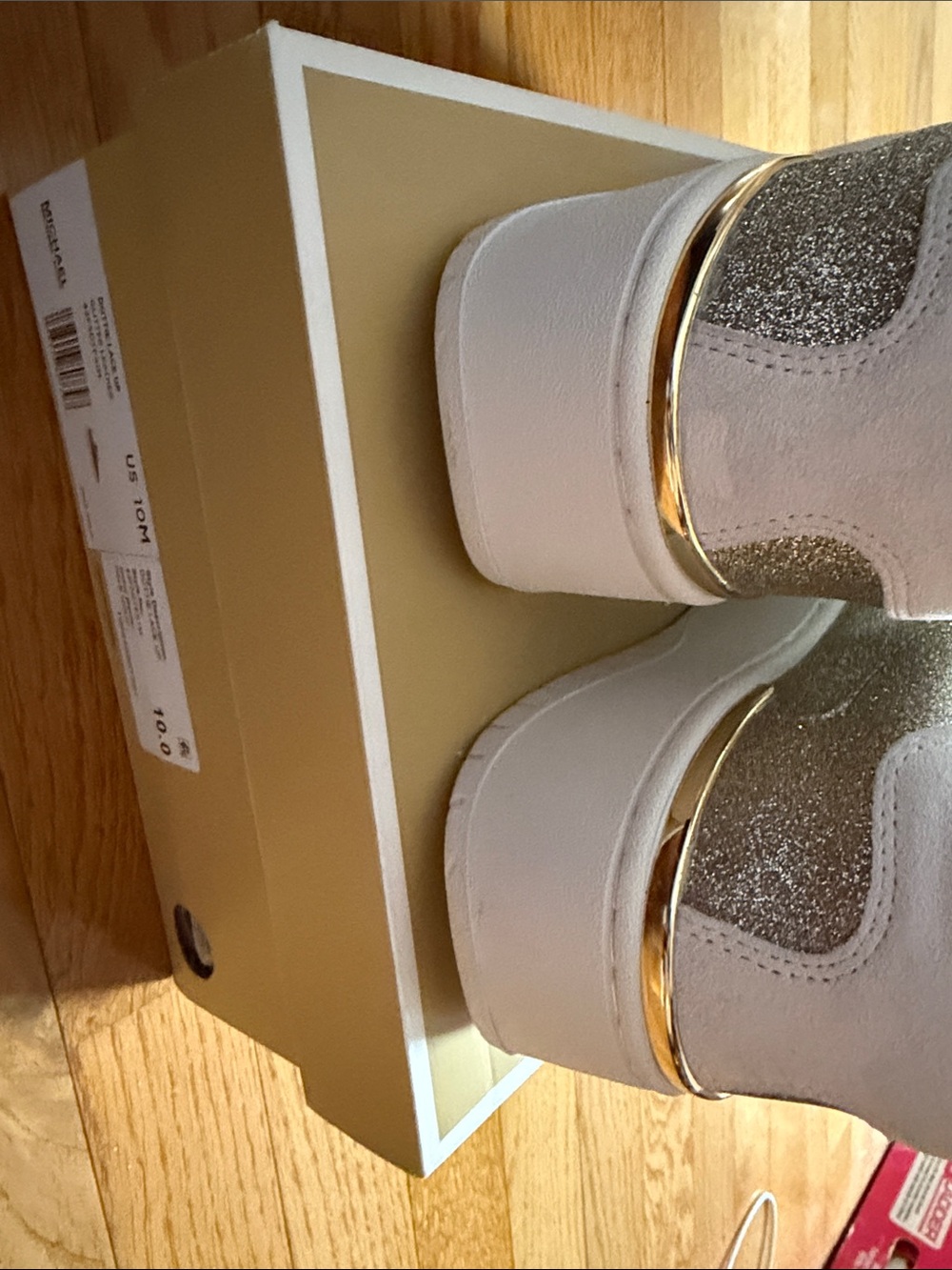 Michael Kors Women's Glitter Low-Top Sneakers in Gold - Picture 5 of 6